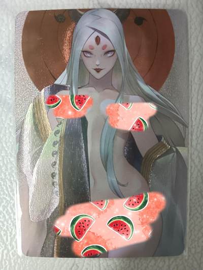花开卡拍第30期（7月13号周日截拍，品控勿拍!!!拍品不寄存，运费5元，自制卡难免瑕疵，可能存在轻微撞角爆边等出厂瑕疵，品控介意勿拍！） - 火影辉夜姬艺术卡 粗闪