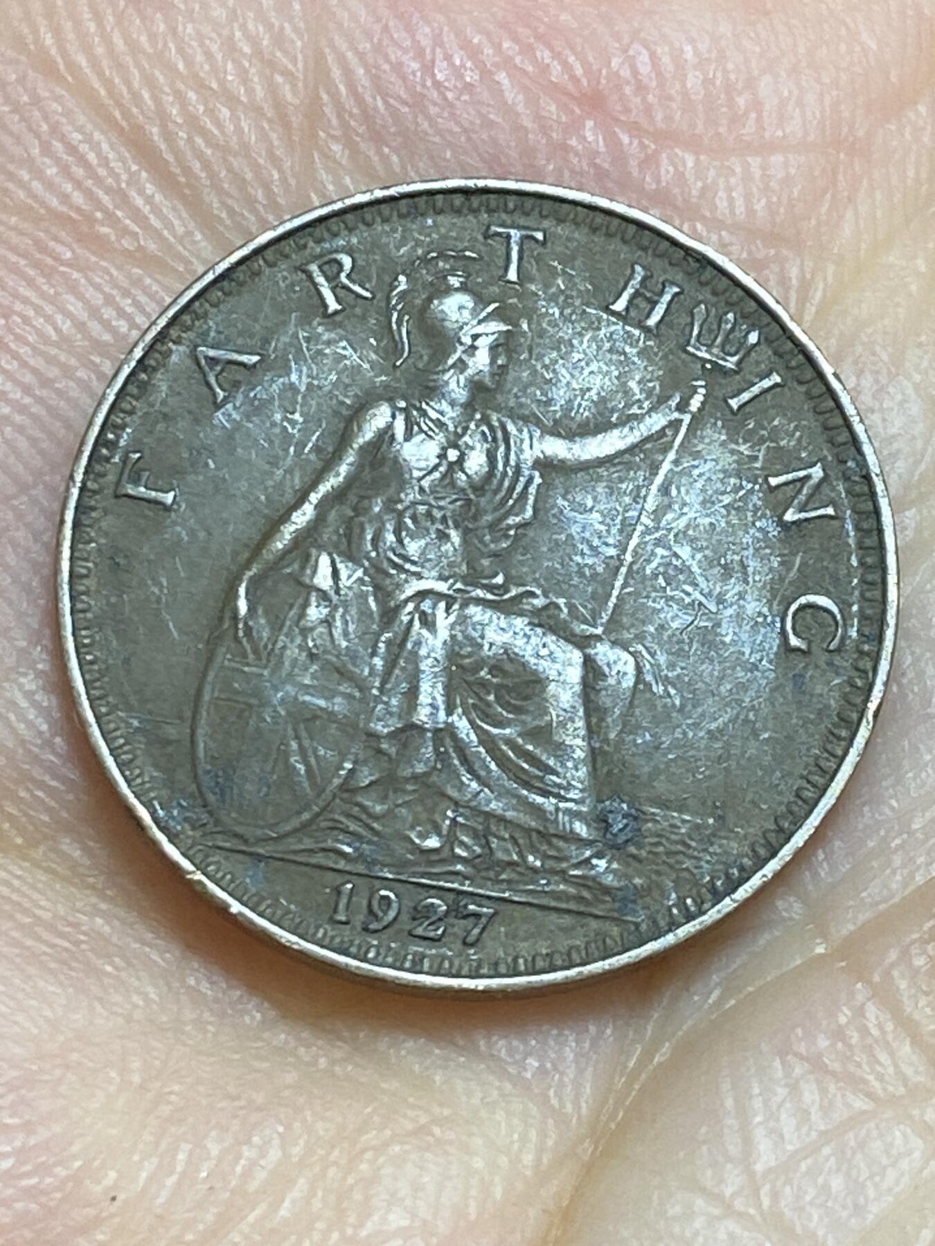 2025年第六十四场(总第九十场）外国好品散币(免佣金) 包浆好品–英国🇬🇧1927年1法新(乔治五世第三版)