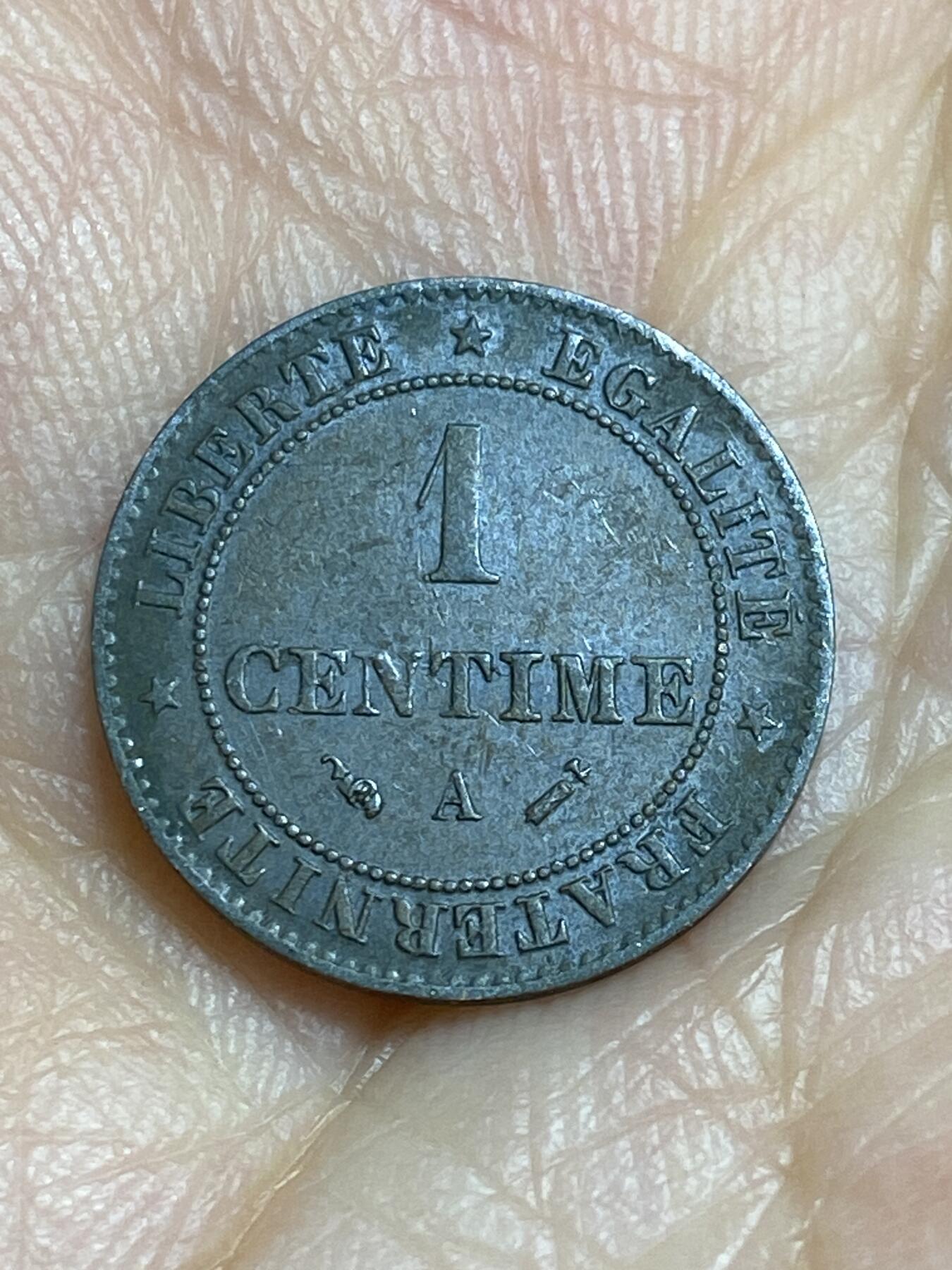 2025年第六十四场(总第九十场）外国好品散币(免佣金) 稀少好品–法国🇫🇷1894年1分(第三共和国早期，A标巴黎造)