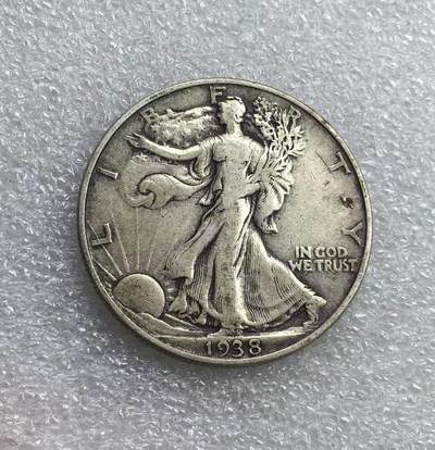 世界钱币专场拍卖 - 1938年美国行走女神半美元流通银币 12.5克 90%银