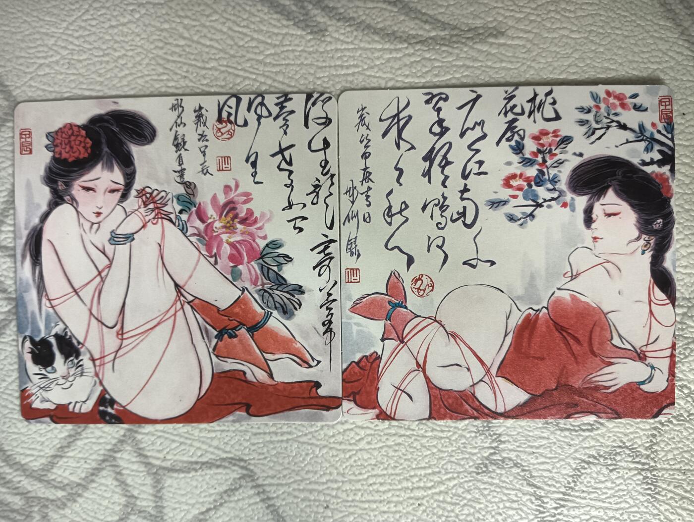 花开卡拍第30期（7月13号周日截拍，品控勿拍!!!拍品不寄存，运费5元，自制卡难免瑕疵，可能存在轻微撞角爆边等出厂瑕疵，品控介意勿拍！） 焱卡文化 活色生香方卡2张