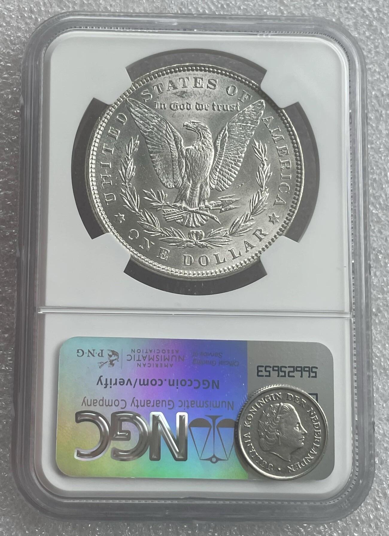 世界钱币专场拍卖 NGC MS61分1885年美国摩根女神一元银币 