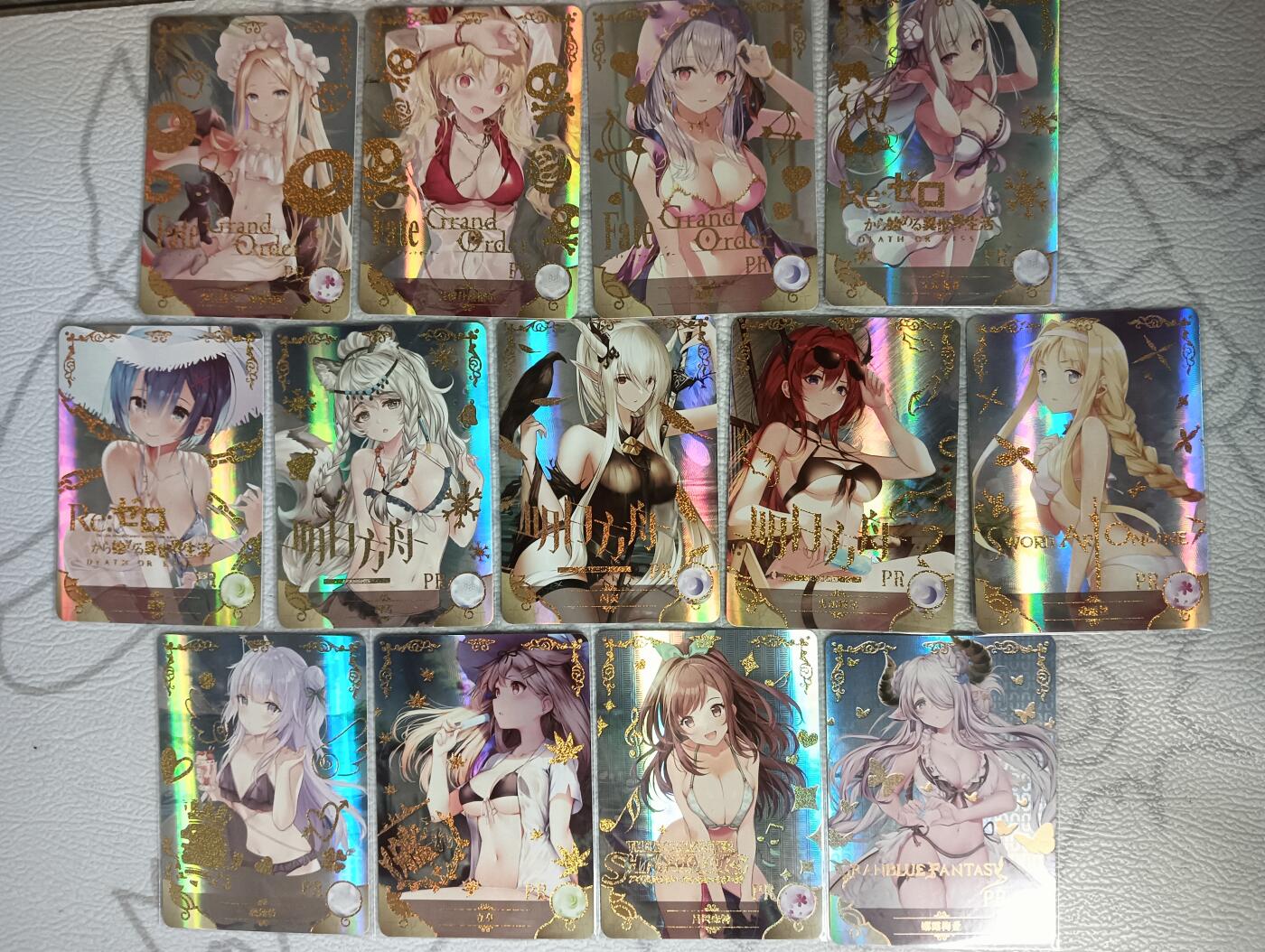 花开卡拍第30期（7月13号周日截拍，品控勿拍!!!拍品不寄存，运费5元，自制卡难免瑕疵，可能存在轻微撞角爆边等出厂瑕疵，品控介意勿拍！） 小青蛙 女神物语PR卡13张 金沙