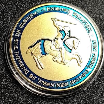 泉币菌-第49场-周末精品场 - 马剑圣殿骑士 纪念章 直径约40mm 