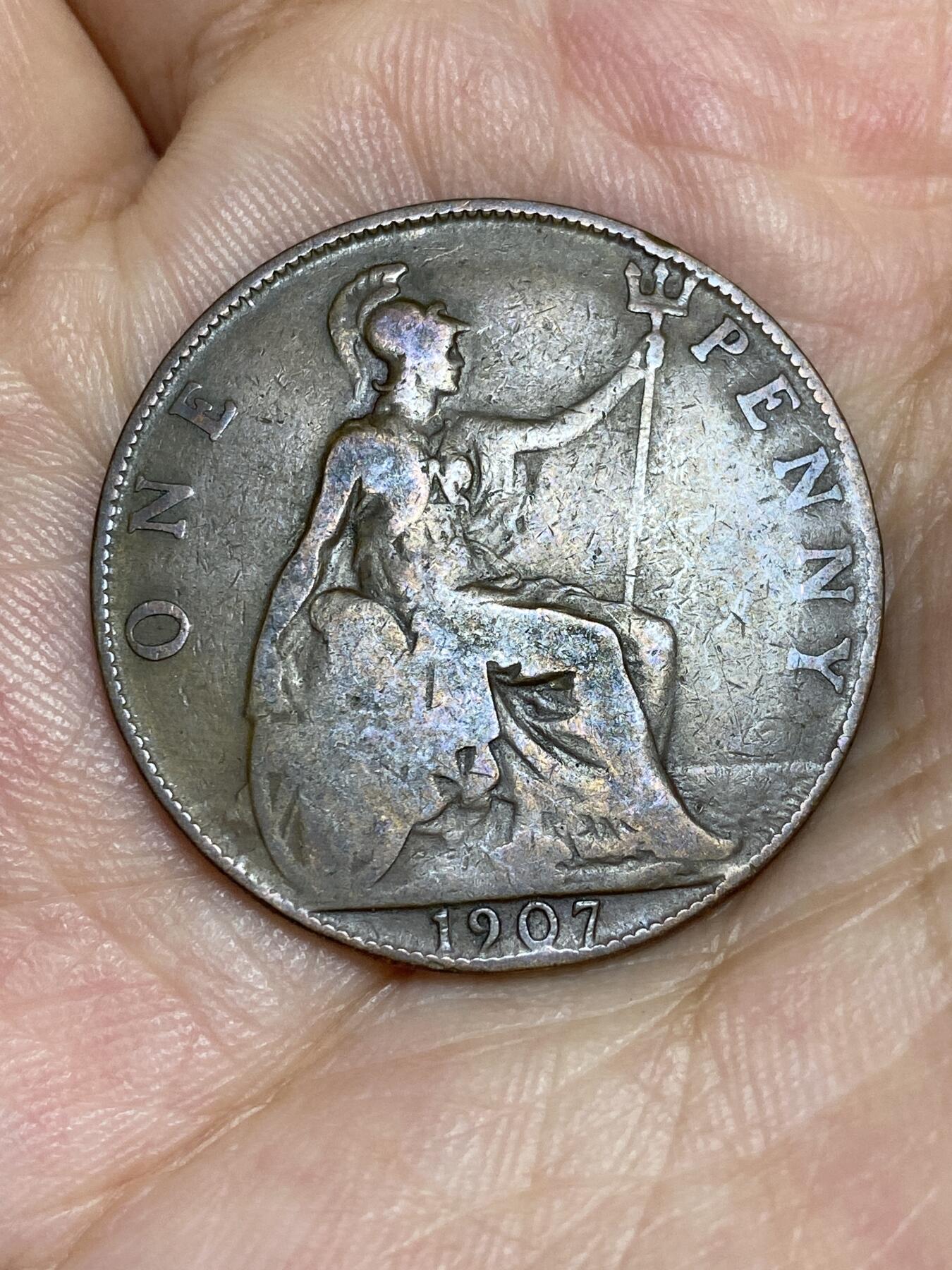 2025年第六十四场(总第九十场）外国好品散币(免佣金) 较少见–英国🇬🇧1907年1便士(爱德华七世时期)