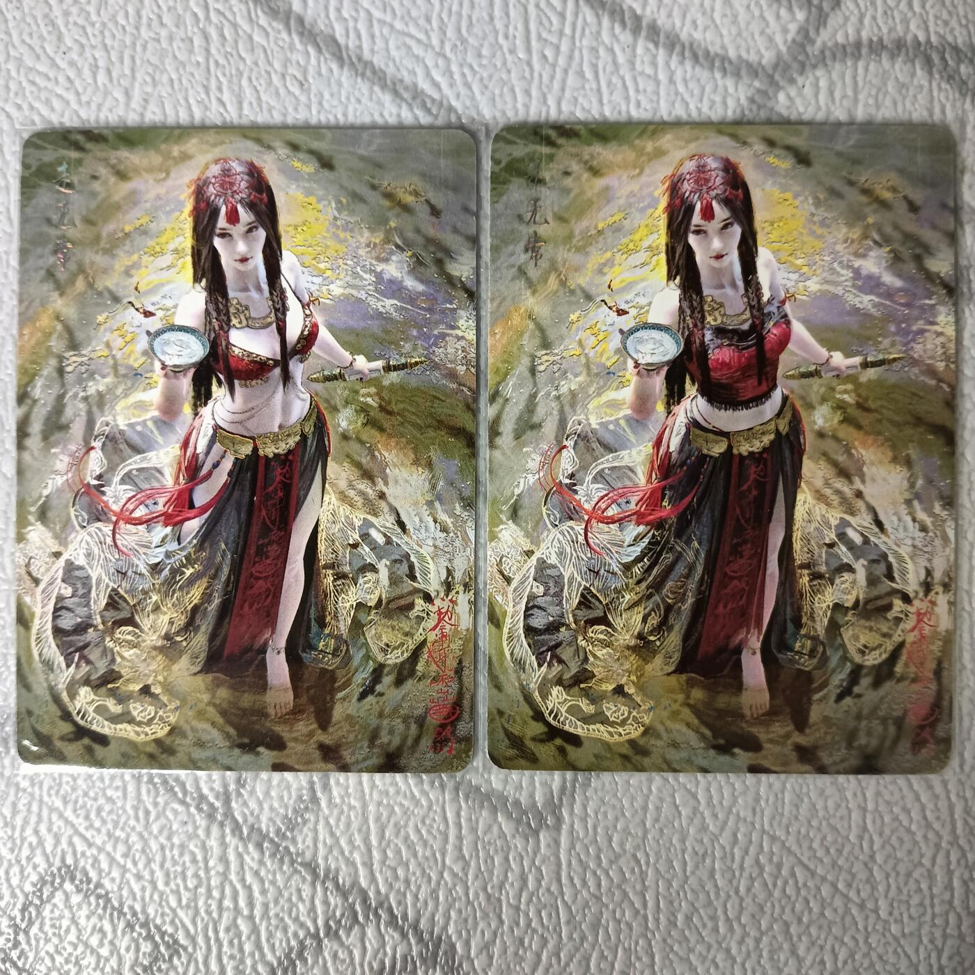 花开卡拍第30期（7月13号周日截拍，品控勿拍!!!拍品不寄存，运费5元，自制卡难免瑕疵，可能存在轻微撞角爆边等出厂瑕疵，品控介意勿拍！） 燎原 妖姬传 走无常双服饰 幻彩普卡