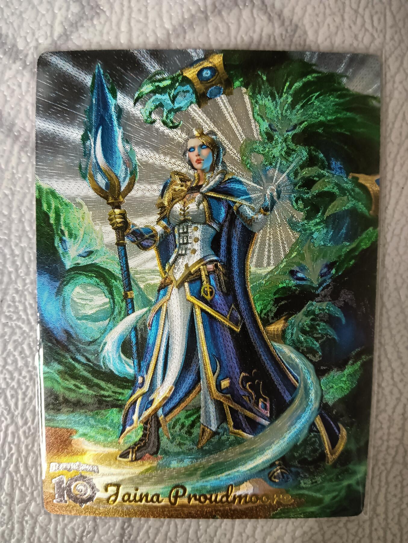 花开卡拍第30期（7月13号周日截拍，品控勿拍!!!拍品不寄存，运费5元，自制卡难免瑕疵，可能存在轻微撞角爆边等出厂瑕疵，品控介意勿拍！） 奇点卡牌 魔兽世界吉安娜 粗闪