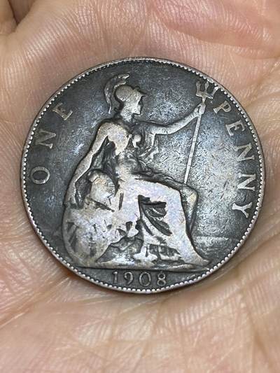 2025年第六十四场(总第九十场）外国好品散币(免佣金) - 较少见–英国🇬🇧1908年1便士(爱德华七世时期)