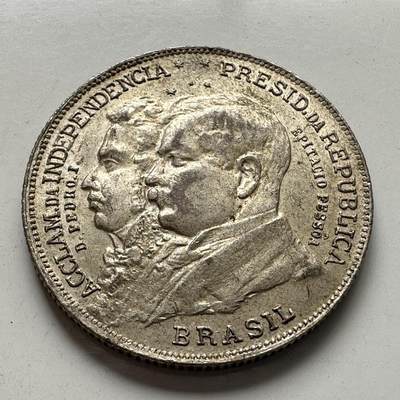 🌹外币初藏🌹🐯2025年第75场  每周二四六晚8️⃣点 接代拍 - 巴西1922年建国百年2000瑞斯纪念币 银币