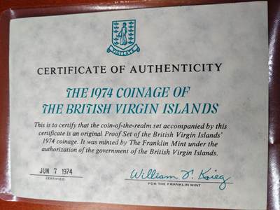 长老汇蛇年精选第二十场拍卖 1974英属维尔京群岛6枚精制套币，盒证全，含1元银币1枚