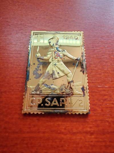 长老汇蛇年精选第二十场拍卖  1940瑞士珍邮镀金银邮票，32.12克，925银