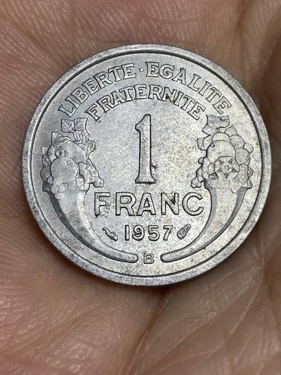 2025年第六十四场(总第九十场）外国好品散币(免佣金) - 法国🇫🇷1957年1法郎(B标，博蒙莱罗热造)