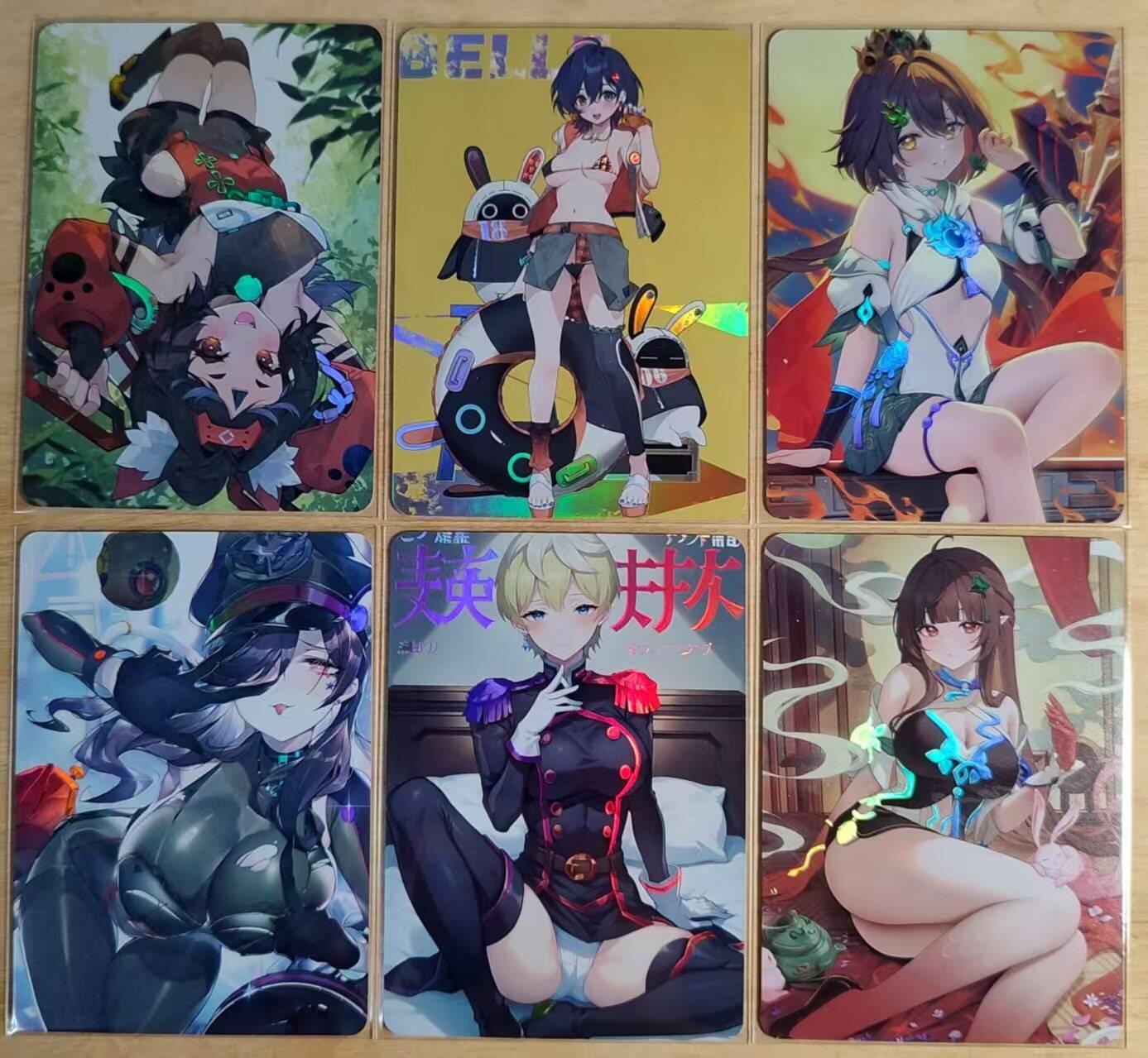龙虎卡牌第四五场 （无佣金，满120包邮，欢迎送拍） 彩闪6张 次元鉴赏卡牌 单卡动漫美女