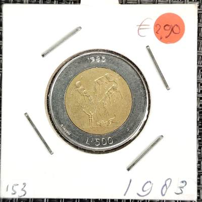 布加迪🐬～世界钱币(上海)🌾第 226 期 /  各国套币和散币 - 圣马力诺🇸🇲 1983年 500里拉双色币