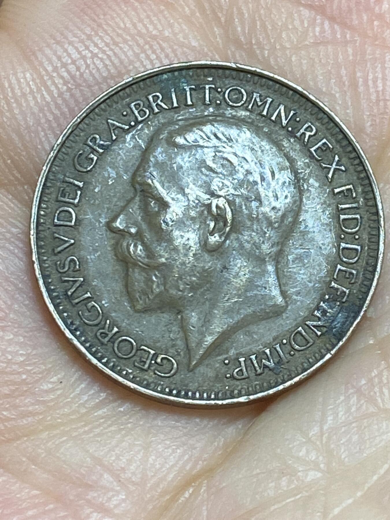 2025年第六十四场(总第九十场）外国好品散币(免佣金) 包浆好品–英国🇬🇧1927年1法新(乔治五世第三版)