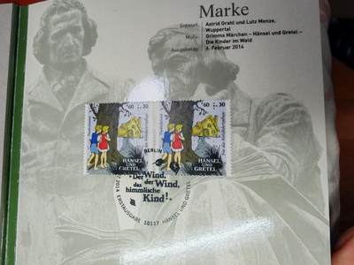 长老汇蛇年精选第二十场拍卖 2014德国格林童话之韩赛尔和格雷塔10欧元银币卡装+邮币封