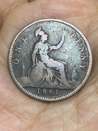 2025年第六十四场(总第九十场）外国好品散币(免佣金) - 英国🇬🇧1861年1便士(维多利亚女王时期，第二版)