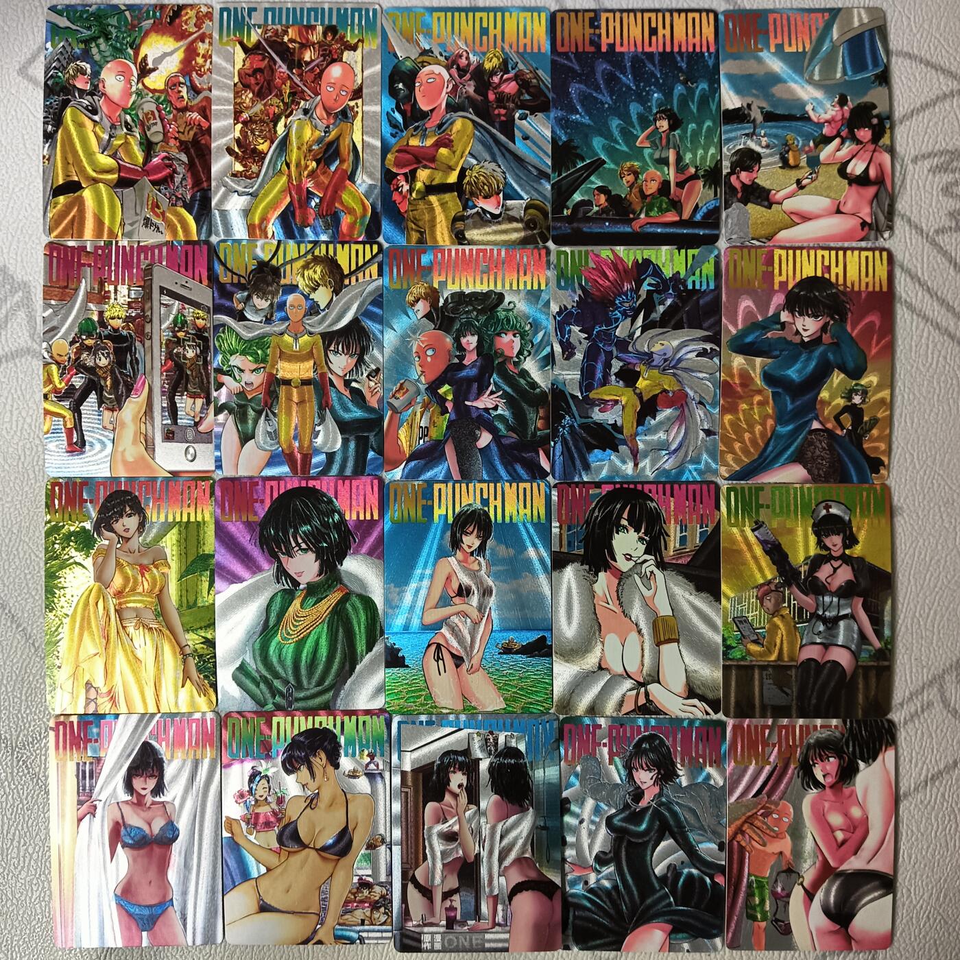 花开卡拍第30期（7月13号周日截拍，品控勿拍!!!拍品不寄存，运费5元，自制卡难免瑕疵，可能存在轻微撞角爆边等出厂瑕疵，品控介意勿拍！） 大卡道 一拳超人 粗闪 81张，默认有卡存在出厂划痕介意勿拍