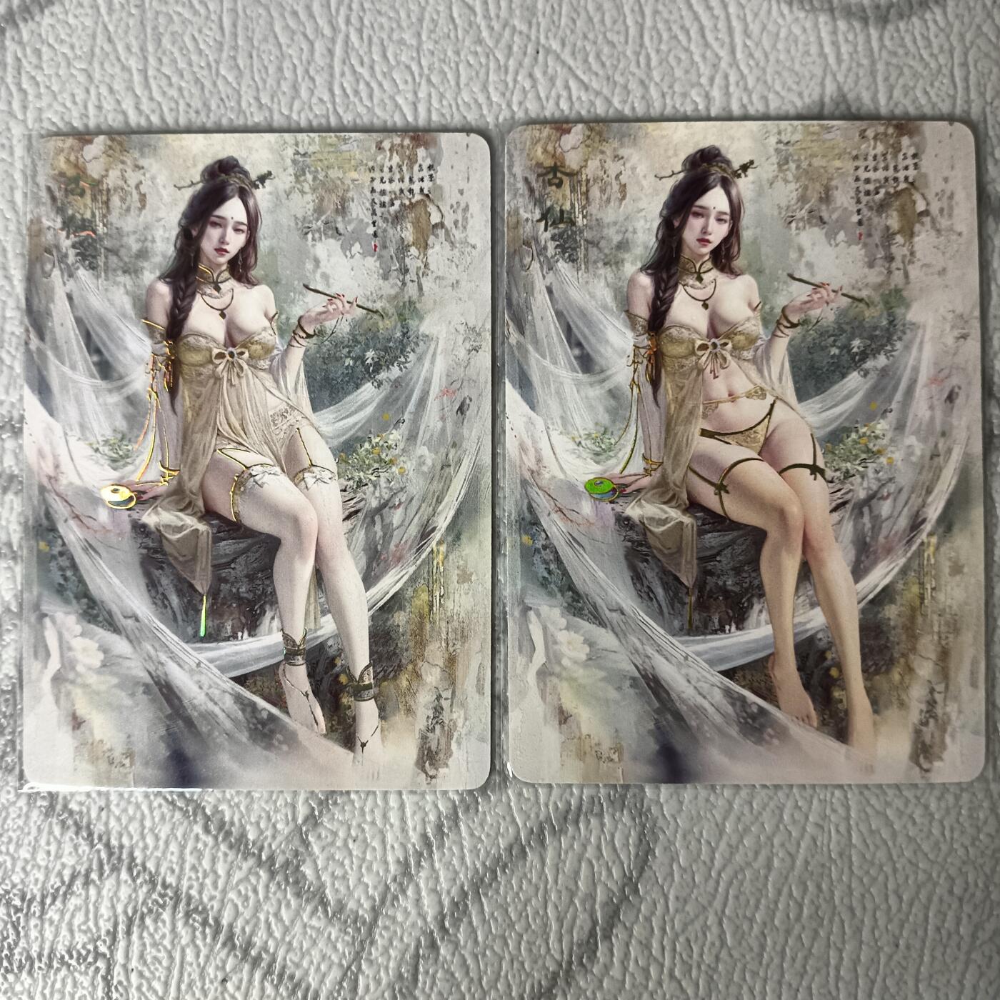 花开卡拍第30期（7月13号周日截拍，品控勿拍!!!拍品不寄存，运费5元，自制卡难免瑕疵，可能存在轻微撞角爆边等出厂瑕疵，品控介意勿拍！） 燎原 妖姬传 杏仙双服饰 幻彩普卡