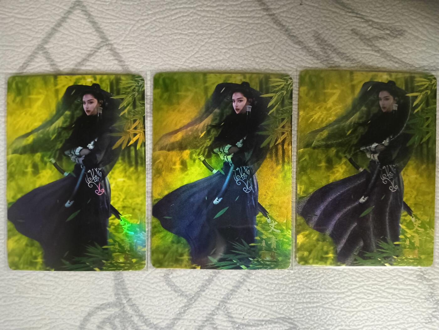 花开卡拍第30期（7月13号周日截拍，品控勿拍!!!拍品不寄存，运费5元，自制卡难免瑕疵，可能存在轻微撞角爆边等出厂瑕疵，品控介意勿拍！） 群星水浒 黑衣三娘 彩闪、折彩、粗闪3张