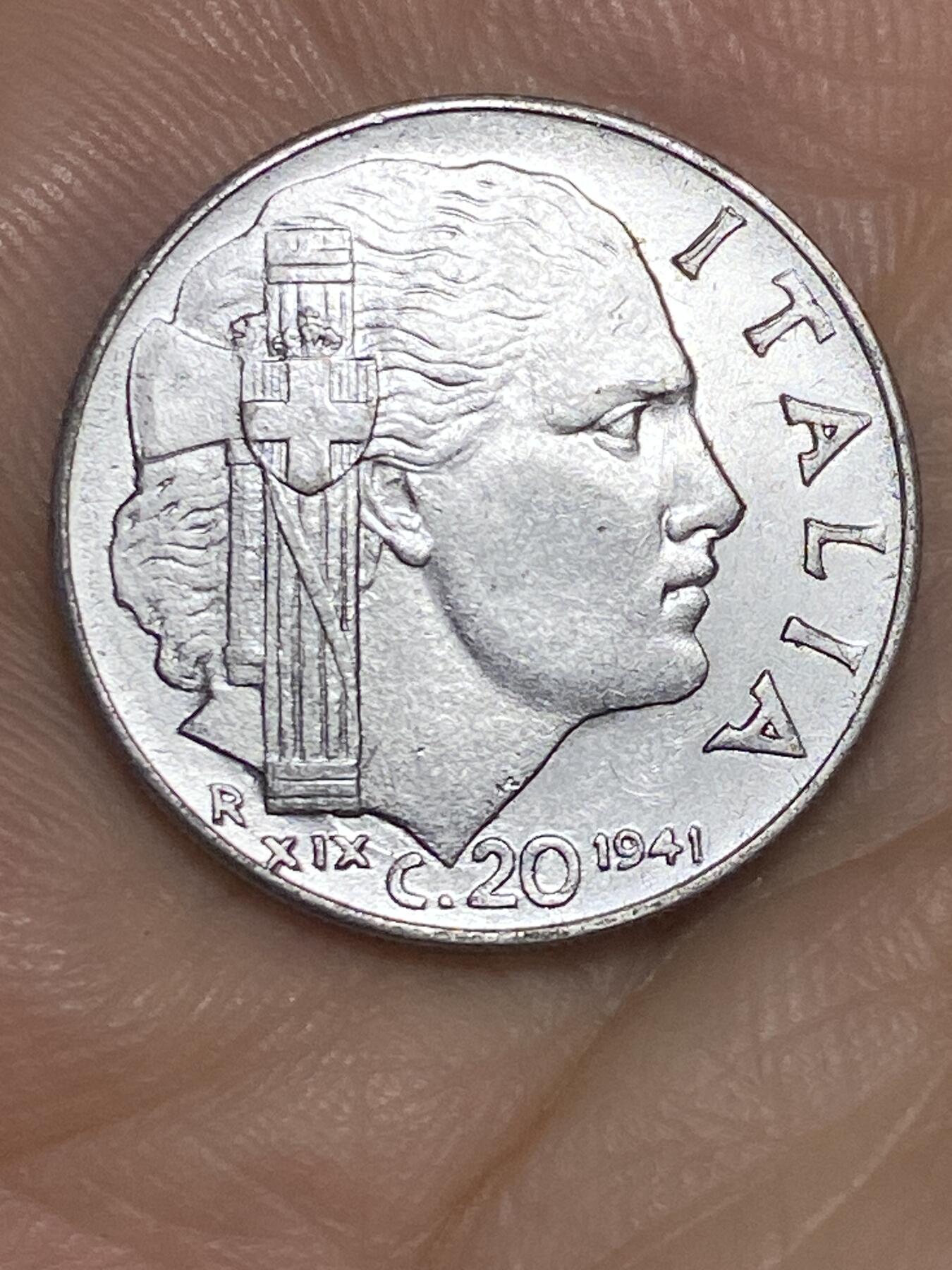 2025年第六十四场(总第九十场）外国好品散币(免佣金) 意大利🇮🇹1941年20分(1941R Yr XIX 有磁版)