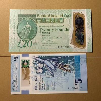 【礼羽收藏】🌏世界钱币拍卖第95期 - 北爱尔兰两张 全新unc