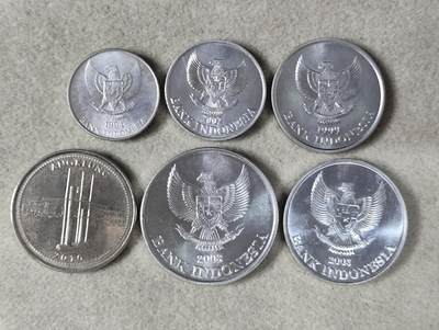 外币收藏 印度尼西亚硬币六枚一套全