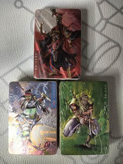 花开卡拍第30期（7月13号周日截拍，品控勿拍!!!拍品不寄存，运费5元，自制卡难免瑕疵，可能存在轻微撞角爆边等出厂瑕疵，品控介意勿拍！） - 粗闪卡道水浒整套，未拆封品相未知无法售后介意勿拍