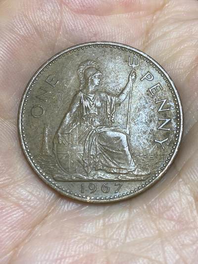 2025年第六十四场(总第九十场）外国好品散币(免佣金) - 英国🇬🇧1967年1便士(伊丽莎白二世青年桂冠)