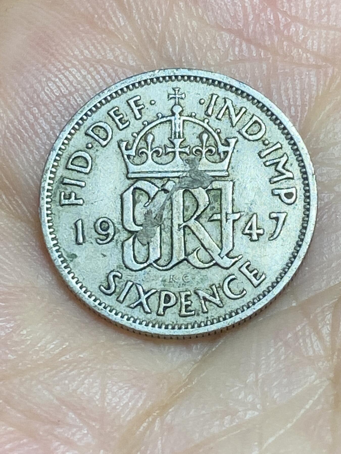 2025年第六十四场(总第九十场）外国好品散币(免佣金) 英国🇬🇧1947年6便士(乔治六世时期，印度皇帝加字版，铜镍材质，首发年仅发行2年)