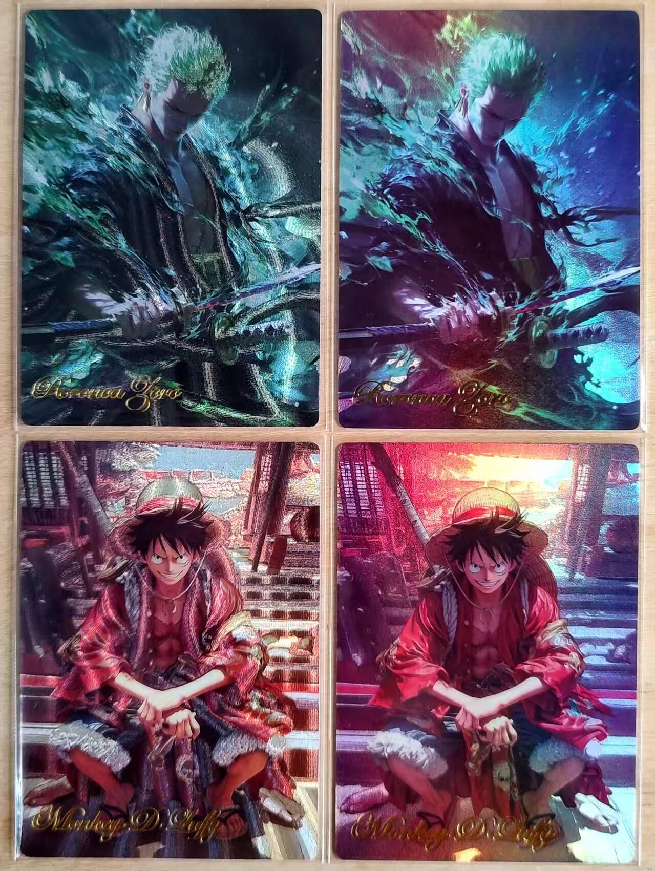 龙虎卡牌第四五场 （无佣金，满120包邮，欢迎送拍） 粗闪+磨砂彩闪 双闪纹 海贼王卡牌 佐罗+路飞