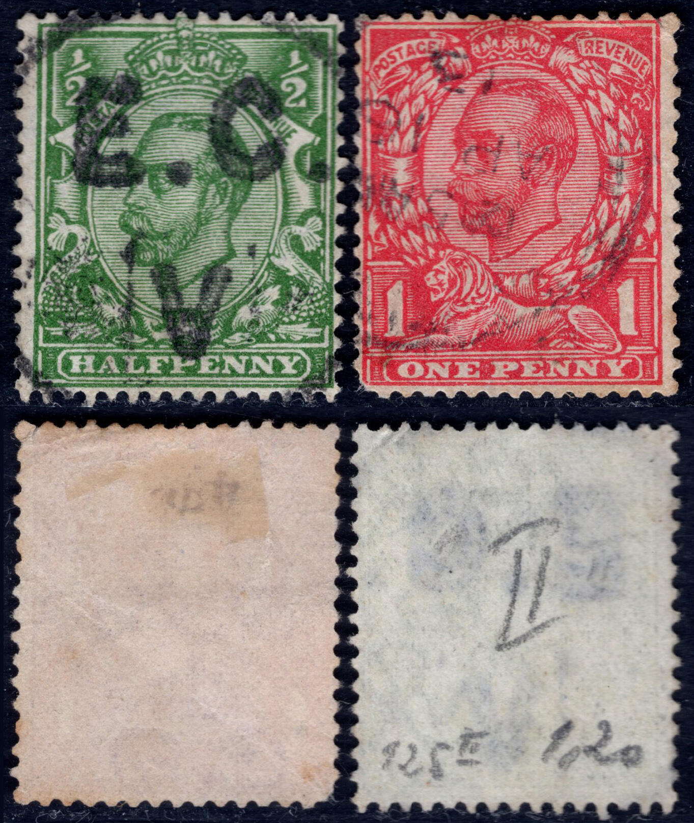 洪涛臻品批发群 精选邮票限时拍卖第1040期  英国1911乔治五世 2全旧 2017标价旧$7.5美元