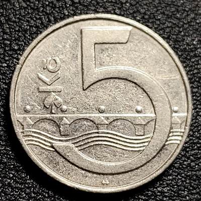 泉币菌-第50场-周末捡漏场 - 捷克5克朗镍币 双尾狮