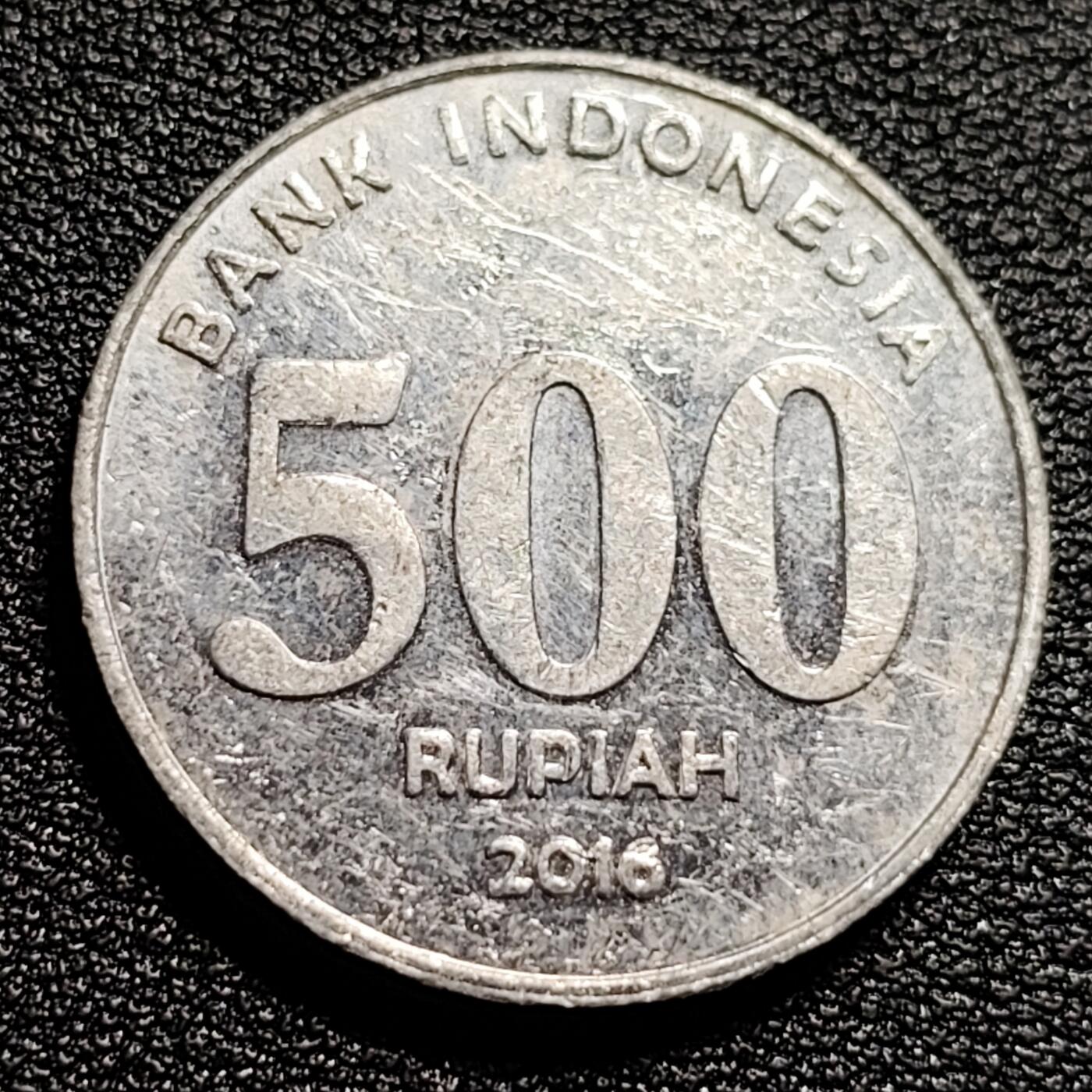泉币菌-第50场-周末捡漏场 印度尼西亚500卢比铝币 鹰徽人物图案