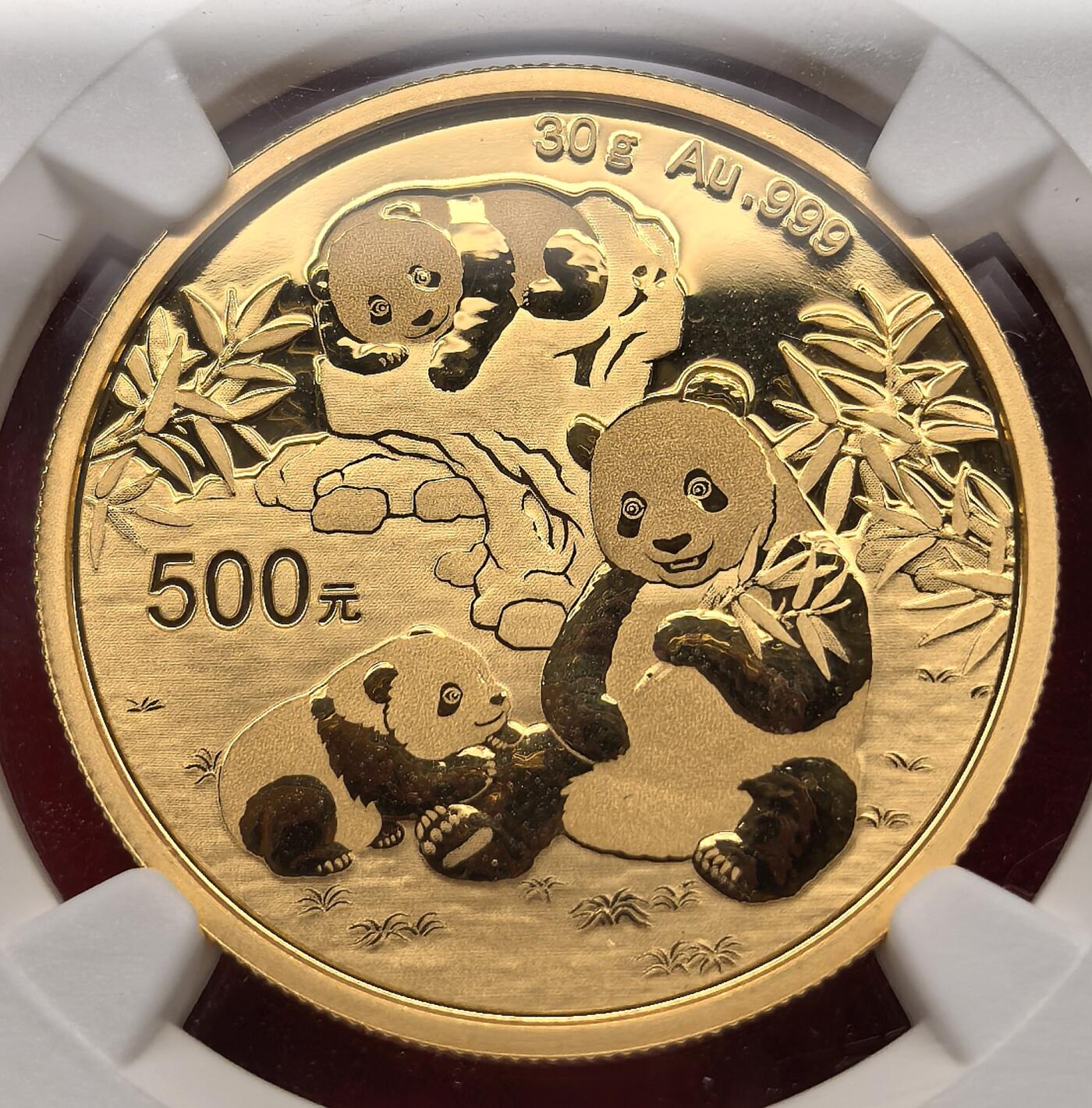 凡希社世界钱币微拍第三百零七期 2025中国熊猫500元金币NGC-MS70，含纯金30克，顶级品相。