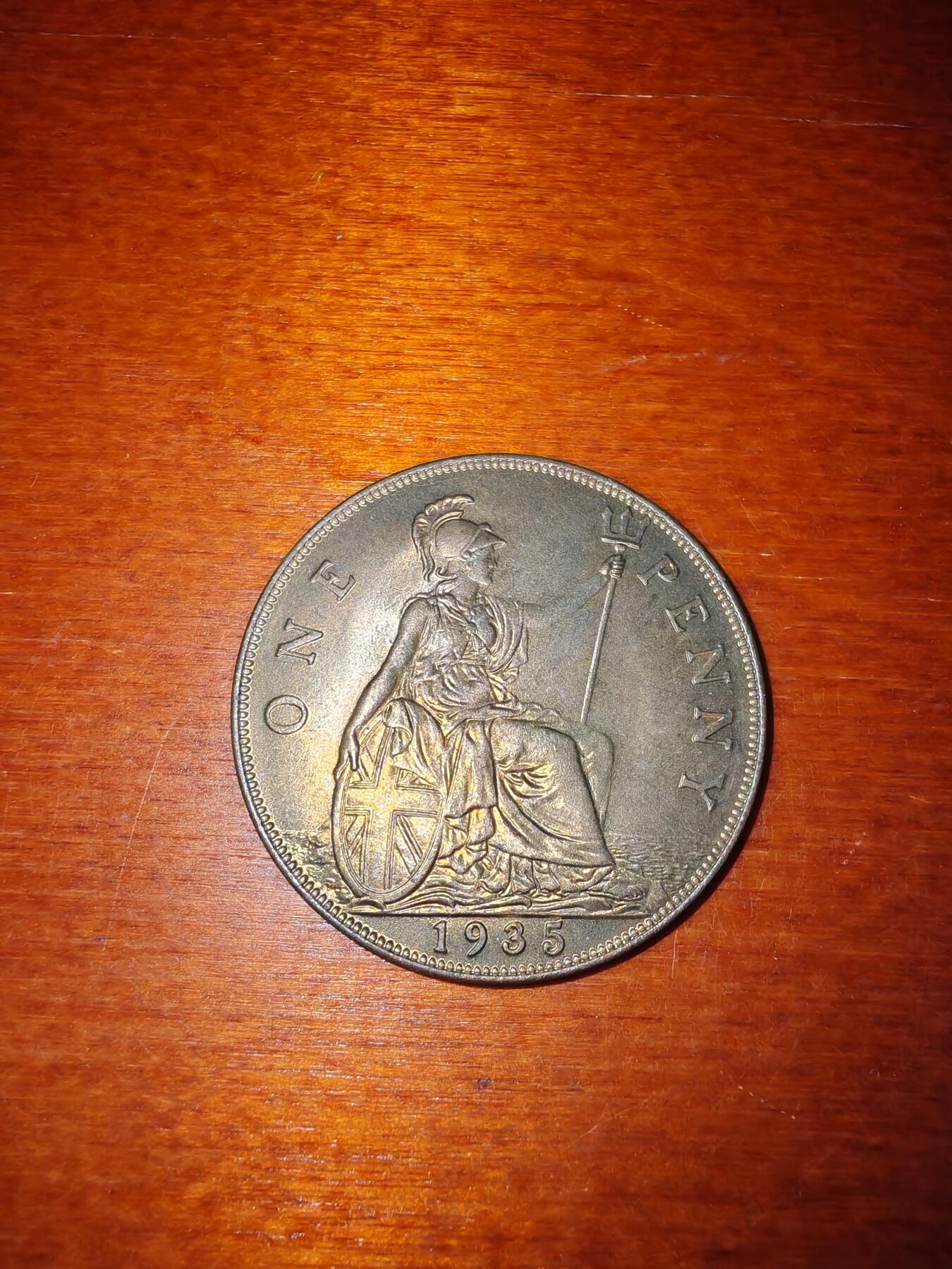长老汇蛇年精选第二十场拍卖 1935英国乔治五世1便士铜币，透打，未流通品，克书价高