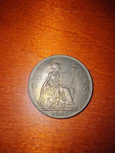 长老汇蛇年精选第二十场拍卖 1935英国乔治五世1便士铜币，透打，未流通品，克书价高