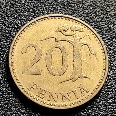 泉币菌-第51场-各国散币场 - 芬兰20芬尼 皇冠狮子 23mm