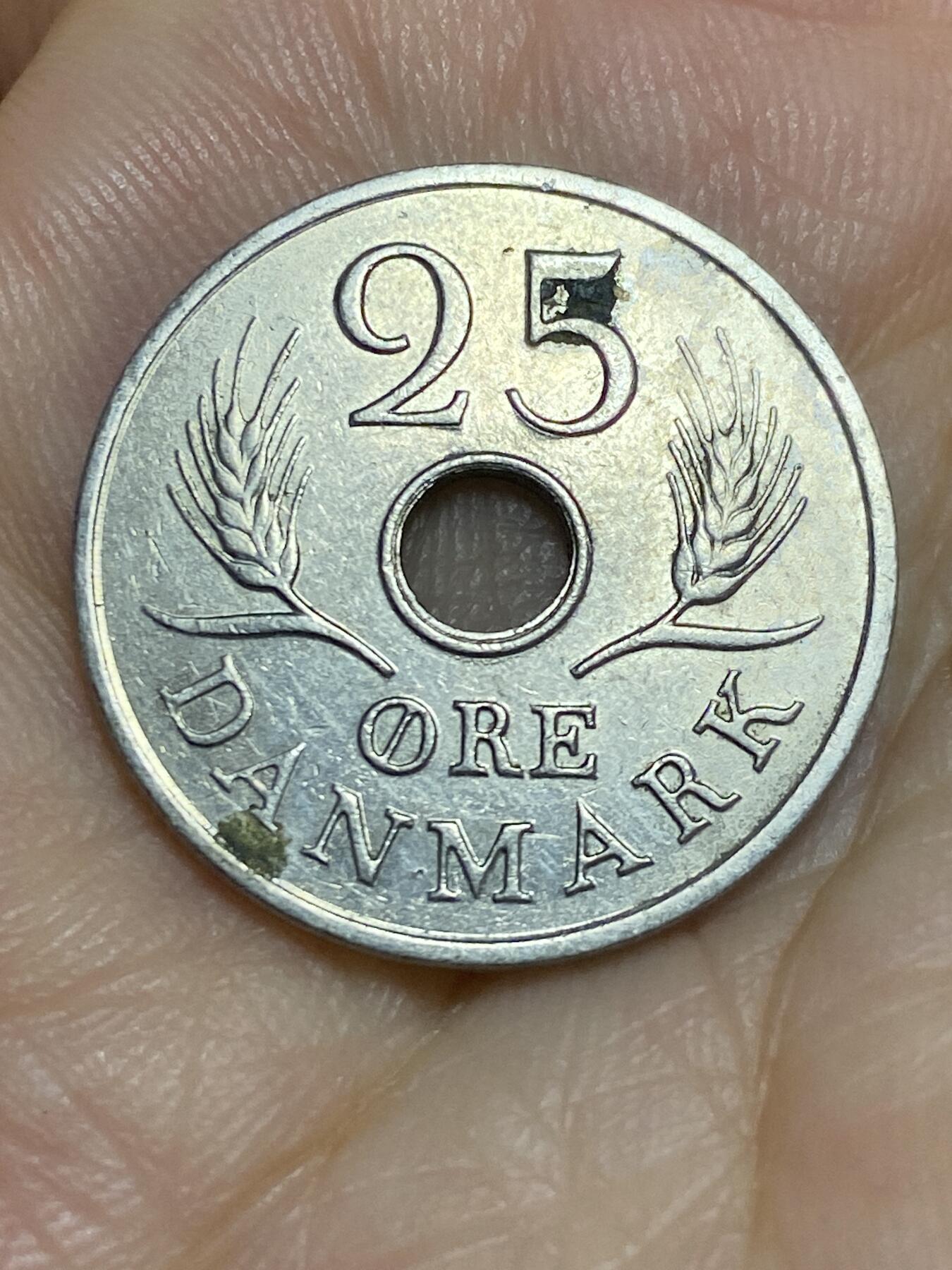 2025年第六十五场(总第九十一场）外国好品散币(免佣金) 丹麦🇩🇰1968年25欧尔(弗雷德里克九世时期，C; S版)