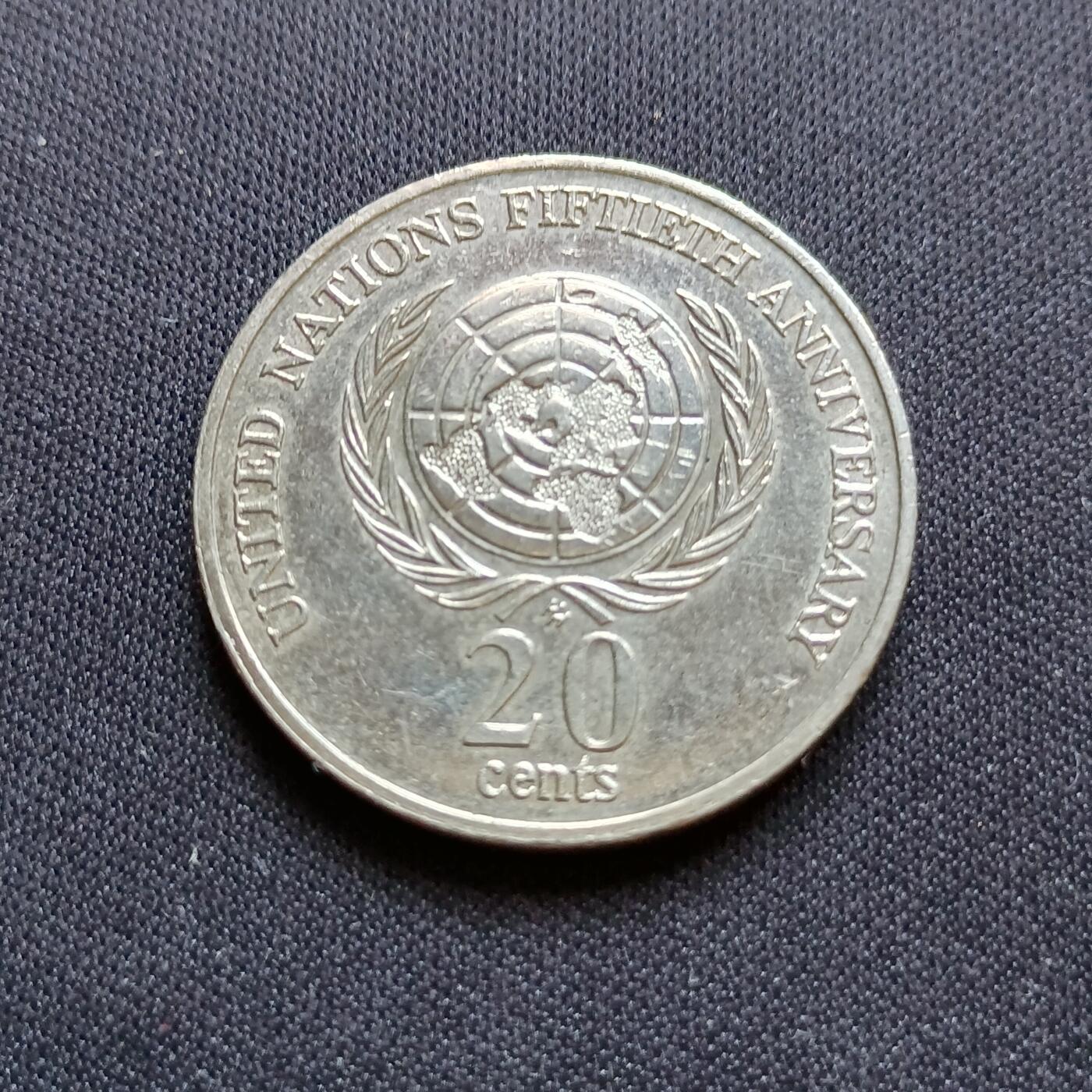 【游宝拍卖】乙巳蛇年54期 周二集拍 澳大利亚20分 联合国成立50周年纪念币