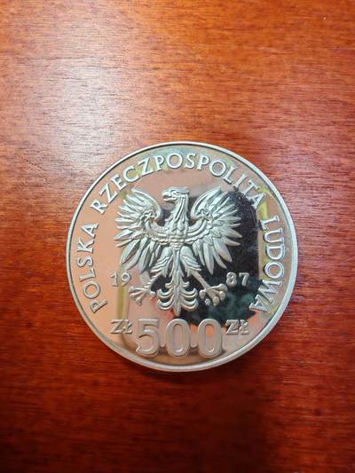 长老汇蛇年精选第二十场拍卖 1987波兰88欧洲杯500兹罗提精制银币，1.2万枚，克书55美金