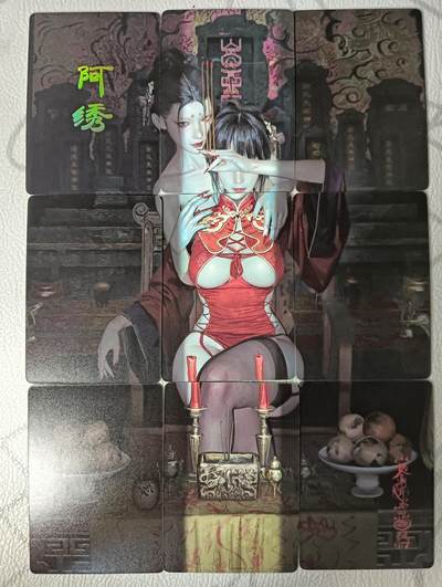 花开卡拍第30期（7月13号周日截拍，品控勿拍!!!拍品不寄存，运费5元，自制卡难免瑕疵，可能存在轻微撞角爆边等出厂瑕疵，品控介意勿拍！） - 燎原焱卡文化刷子妖姬传阿绣九拼
