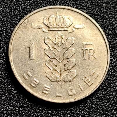 泉币菌-第51场-各国散币场 - 比利时1969年1法郎铜镍币（佛兰芒文版BELGIË），谷物女神，21mm