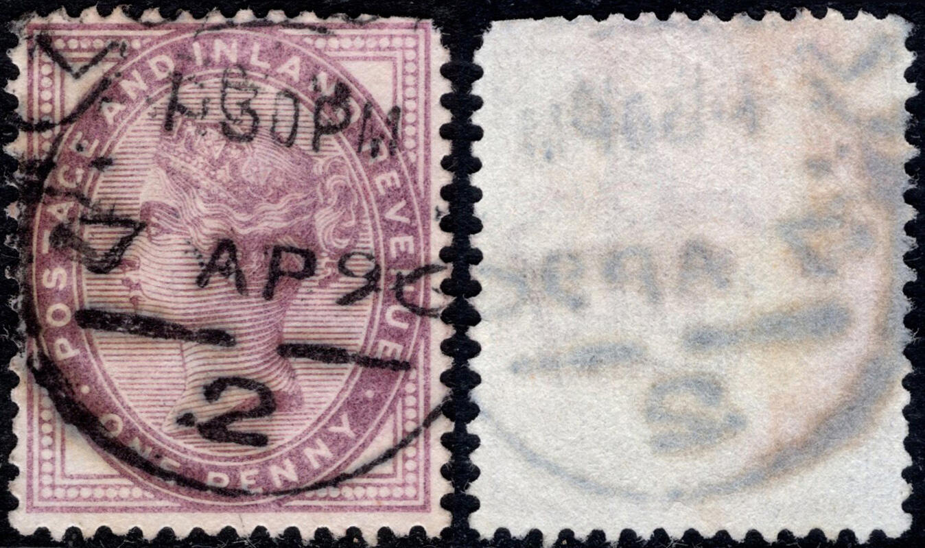 洪涛臻品批发群 精选邮票限时拍卖第1040期  英国1881维多利亚女王 1全旧 1896年4月7日好戳!