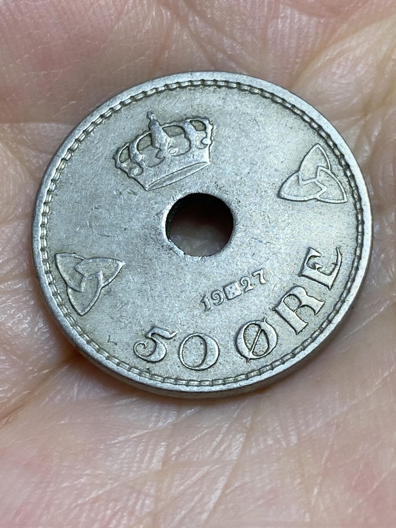 2025年第六十五场(总第九十一场）外国好品散币(免佣金) 好品–挪威🇳🇴1927年50欧尔(哈康七世早期)