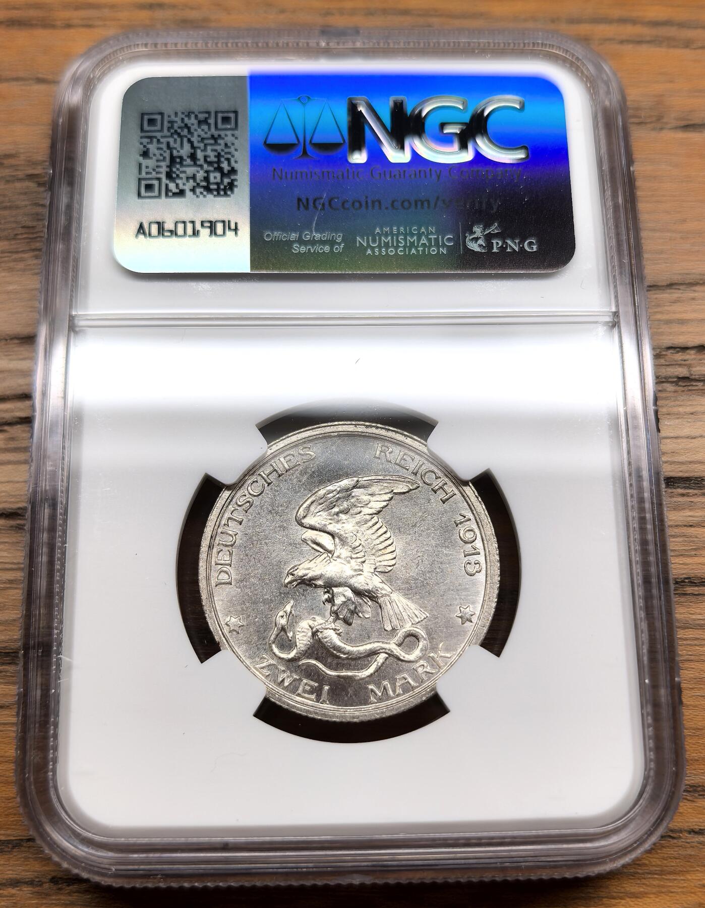 凡希社世界钱币微拍第三百零七期 1913A德国普鲁士2马克纪念银币NGC-MS64