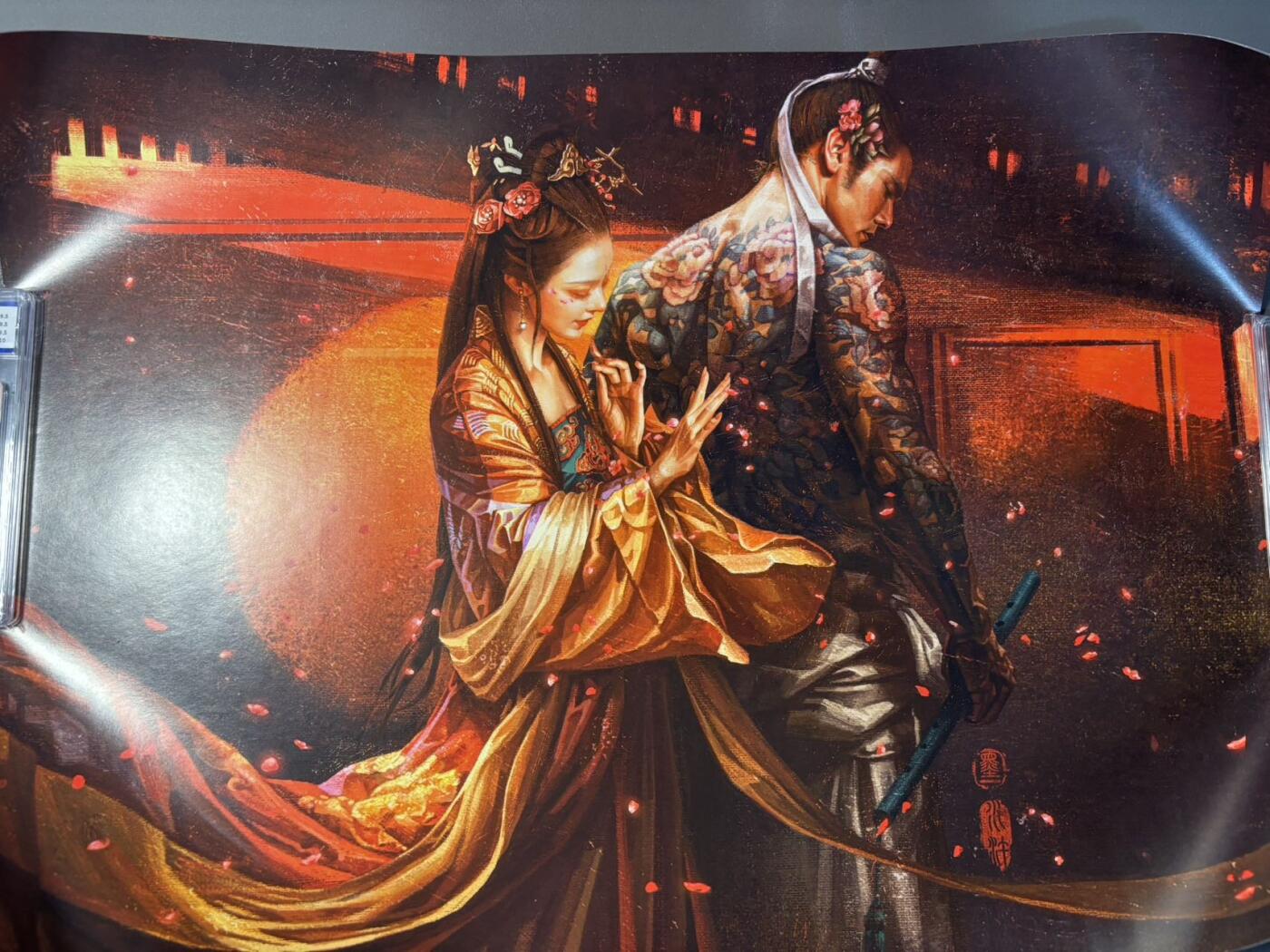 白胡子 小王子精品卡牌拍卖第十三场  承匠 张墨一水浒 替天行道4K大海报印刷无敌 燕青李师师 52x37cm