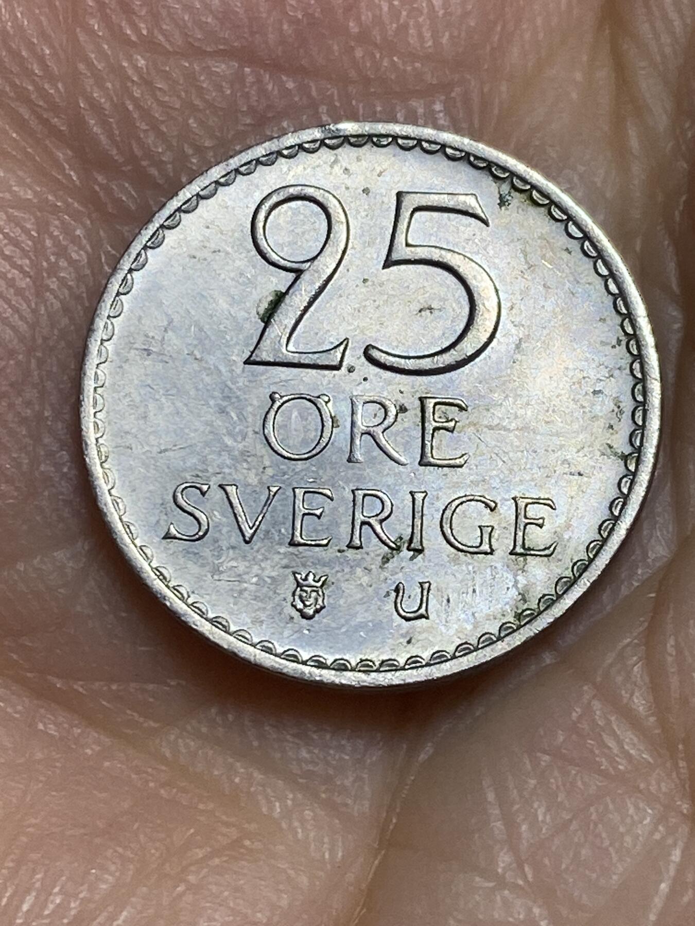 2025年第六十五场(总第九十一场）外国好品散币(免佣金) 瑞典🇸🇪1973年25欧尔(古斯塔夫六世时期，U标)