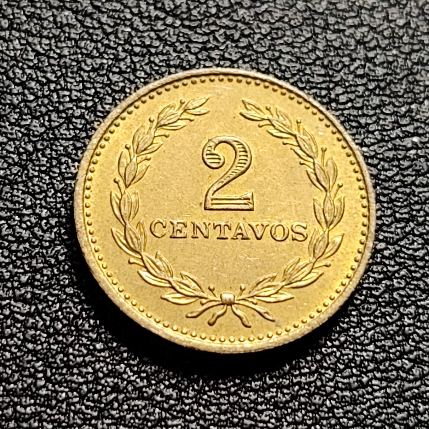 泉币菌-第51场-各国散币场 少见 萨尔瓦多1974年2分 莫拉桑将军 发行一年 镍黄铜币 硬币 17mm 