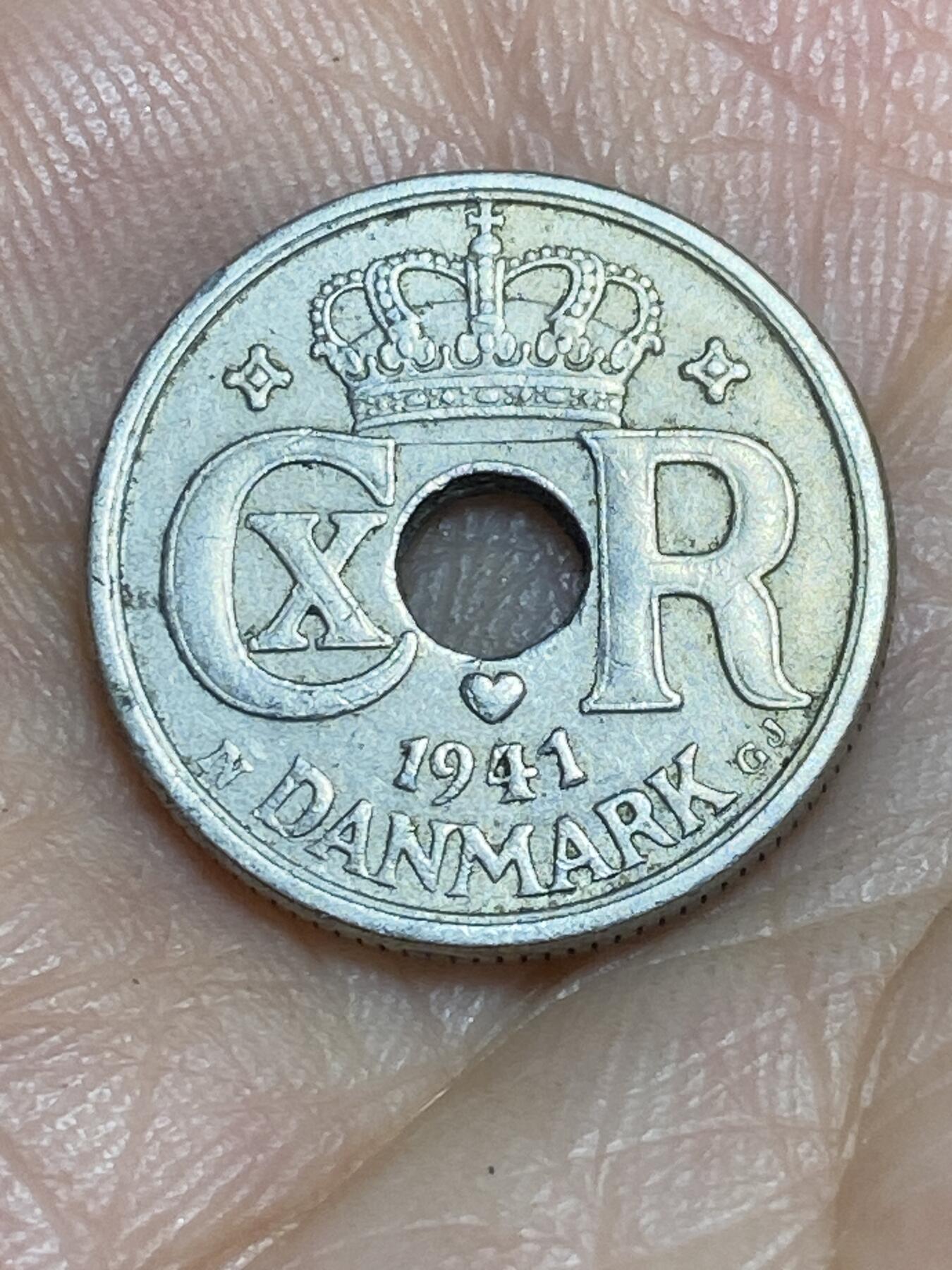 2025年第六十四场(总第九十场）外国好品散币(免佣金) 少见稀年–丹麦🇩🇰1941年10欧尔(克里斯蒂安十世时期，N; GJ铜镍材质版，发行量第二少的年份)